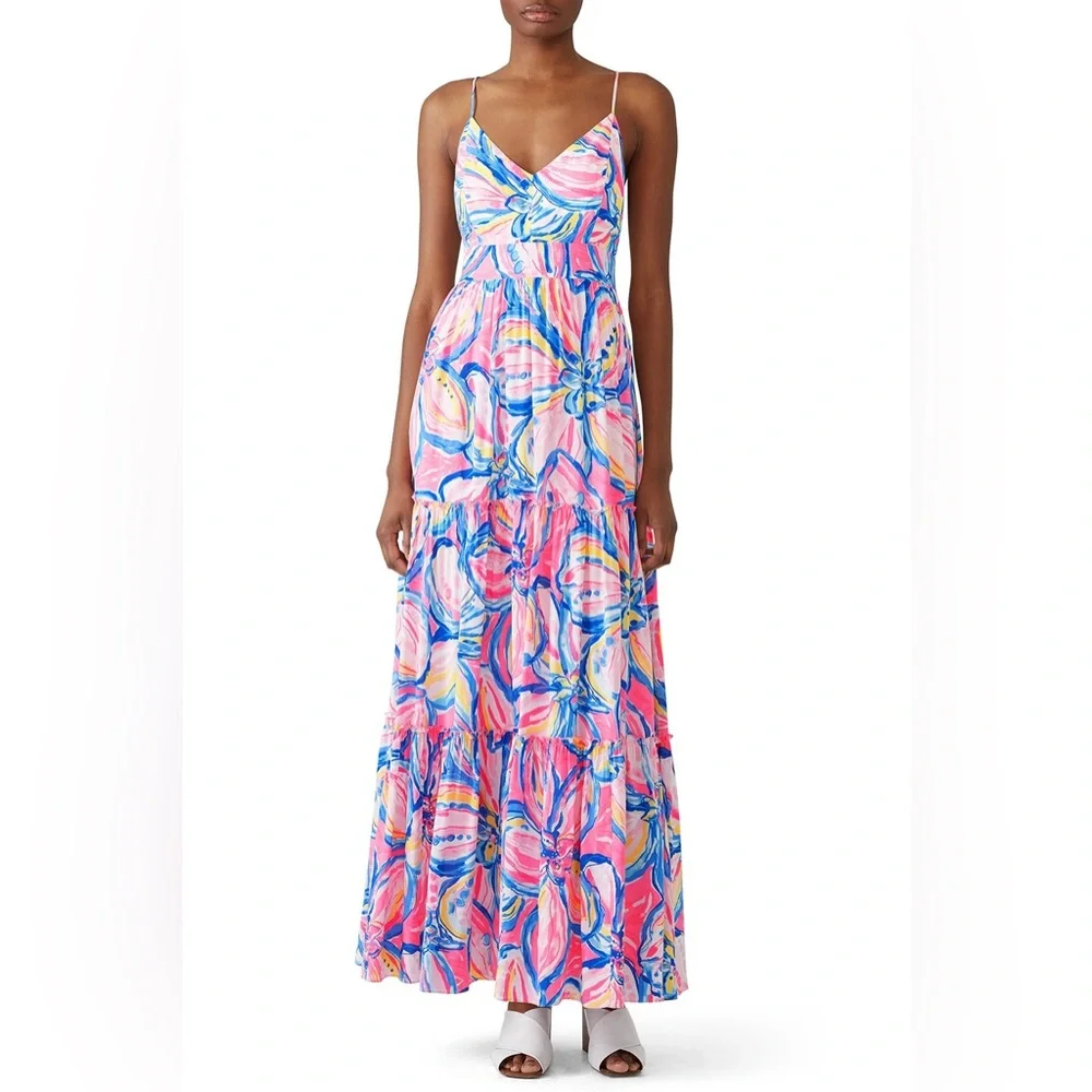 EUC size 10 Lilly Pulitzer Melody maxi dress - Picture 2 of 8